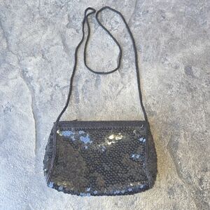 Magid Handbeaded Elegant Black Sequins Handbag